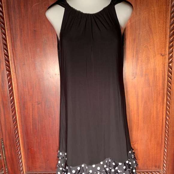 NWOT Madison Leigh Black Polkadot Shift Dress 14 - Picture 2 of 16